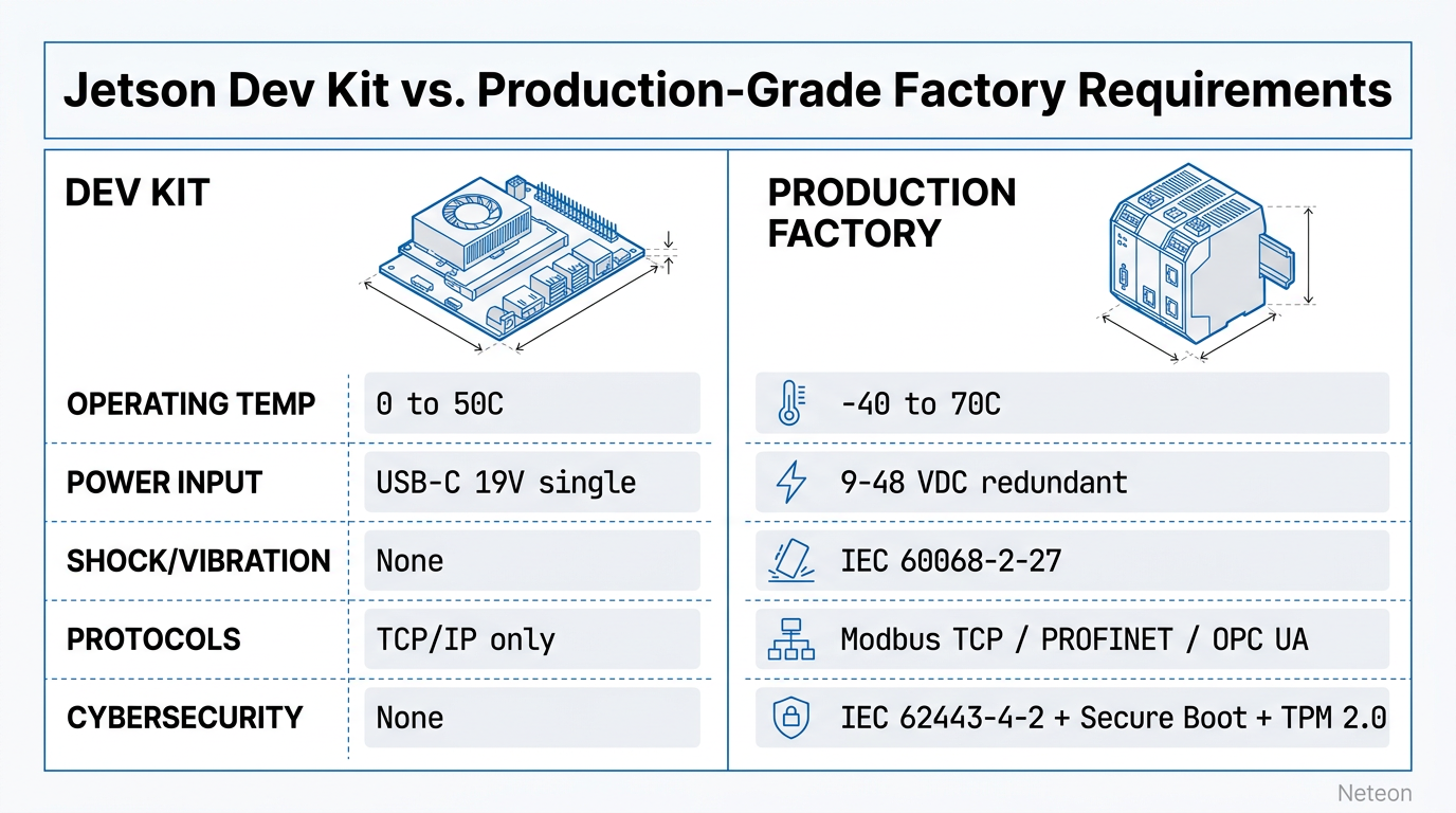 Jetson Dev Kit vs. Production-Grade Factory Requirements